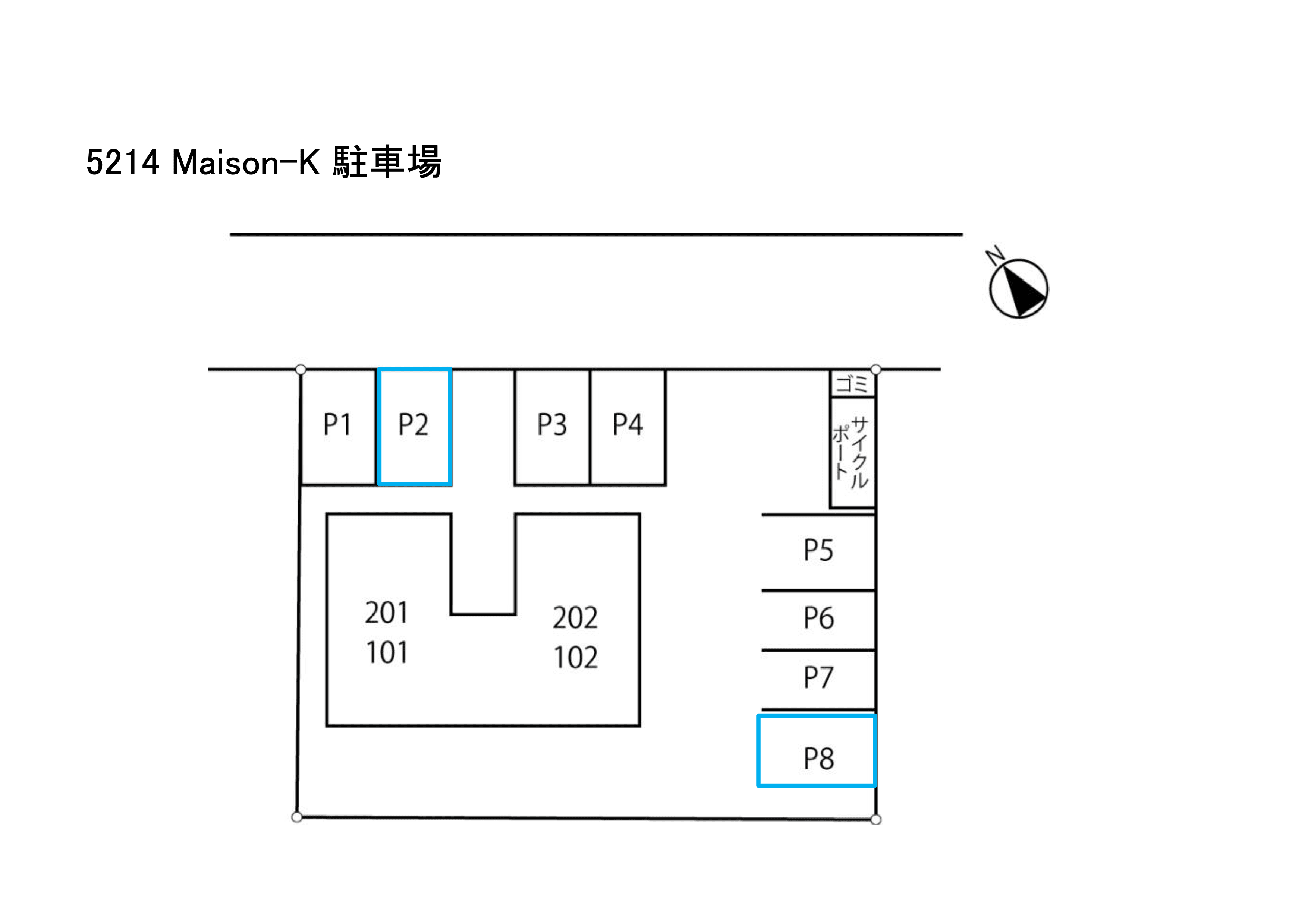Ｍａｉｓｏｎ－Ｋ駐車場の駐車配置図