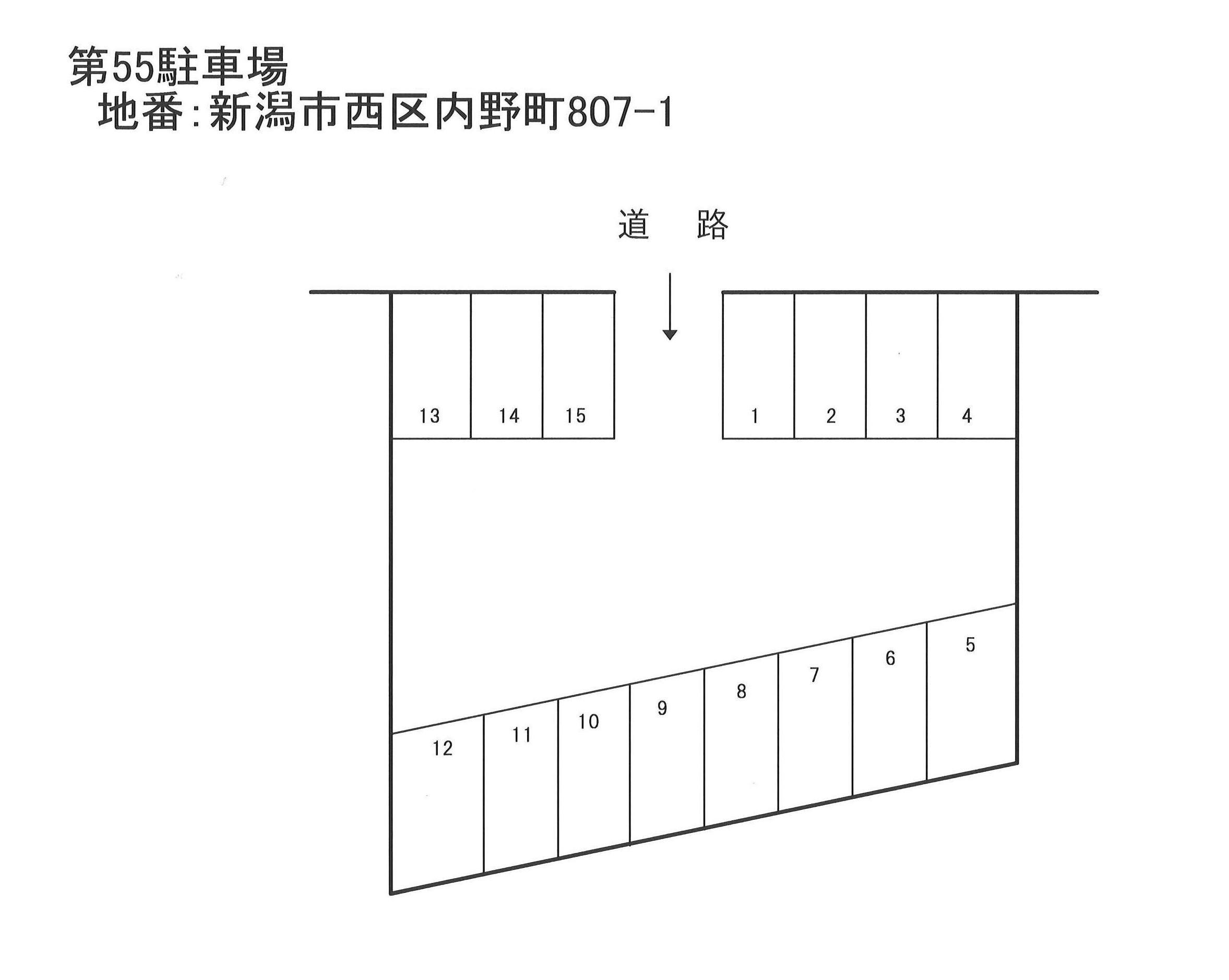 第55駐車場の駐車配置図