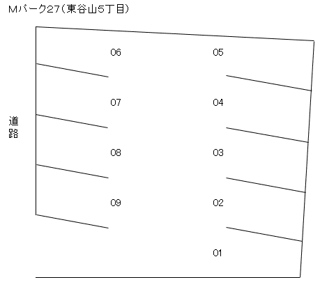 Ｍパーク２７（東谷山５丁目）の駐車配置図