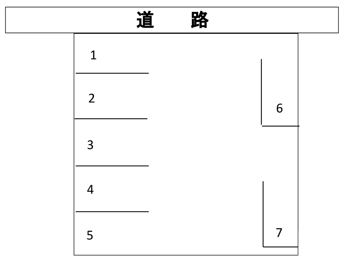 野多目４丁目手嶋駐車場の駐車配置図
