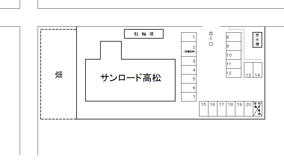 A-76 サンロード高松入居者専用貸駐車場の駐車配置図