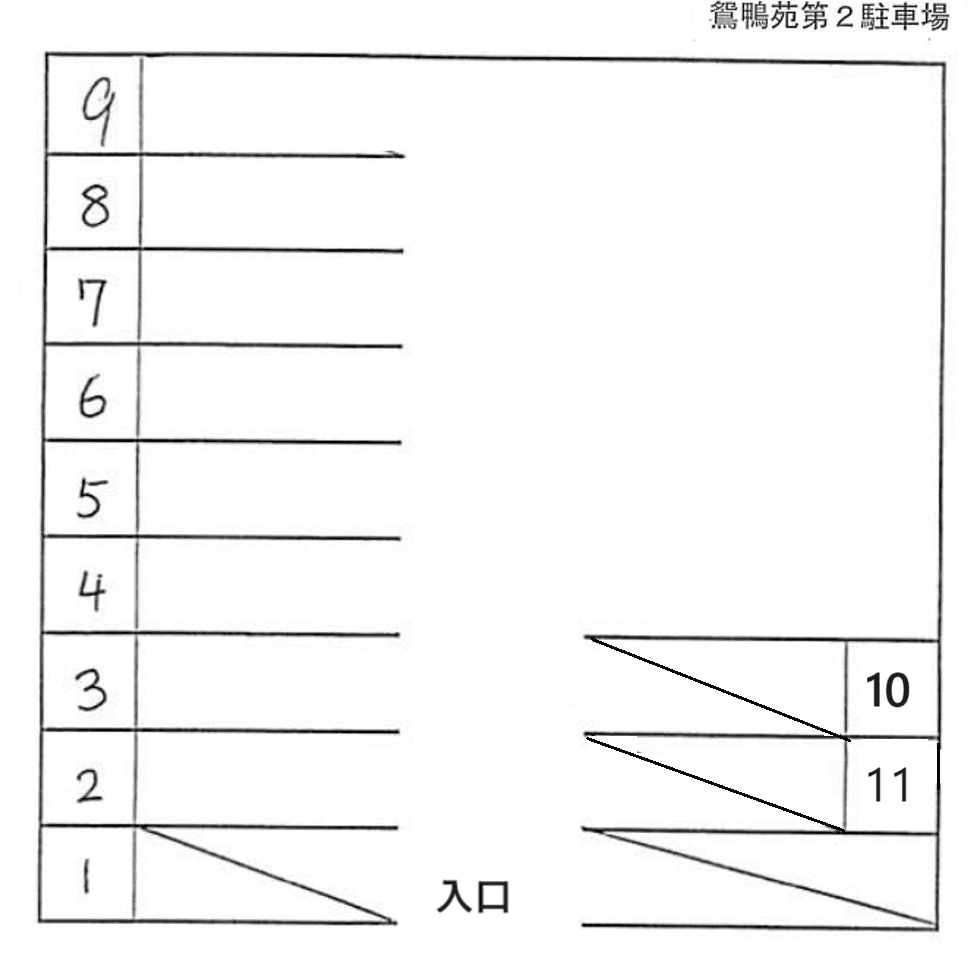 第二鴛鴨苑共同駐車場の駐車配置図