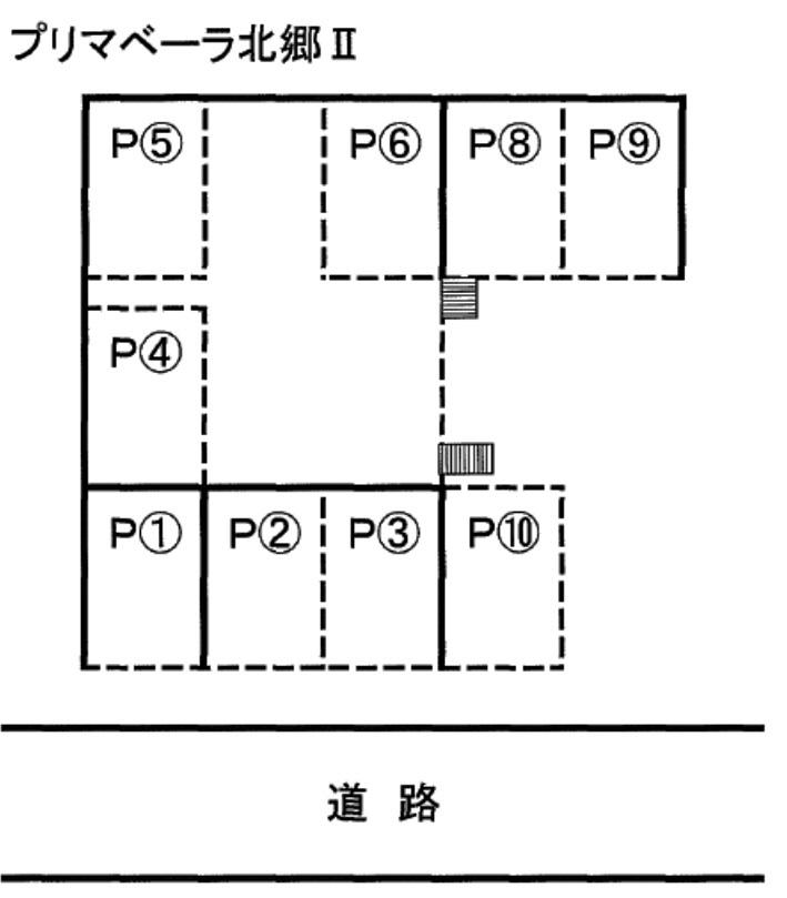 プリマベーラ北郷Ⅱの駐車配置図