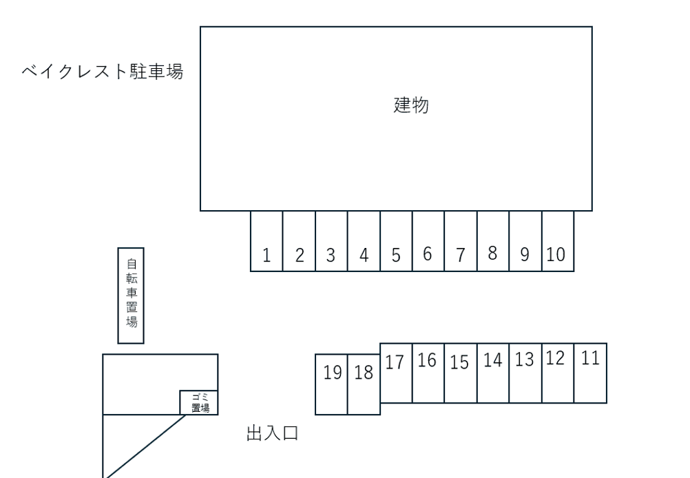 ベイクレスト駐車場（入居者専用）の駐車配置図