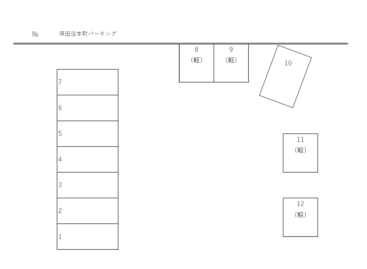 保田窪本町パーキングの駐車配置図