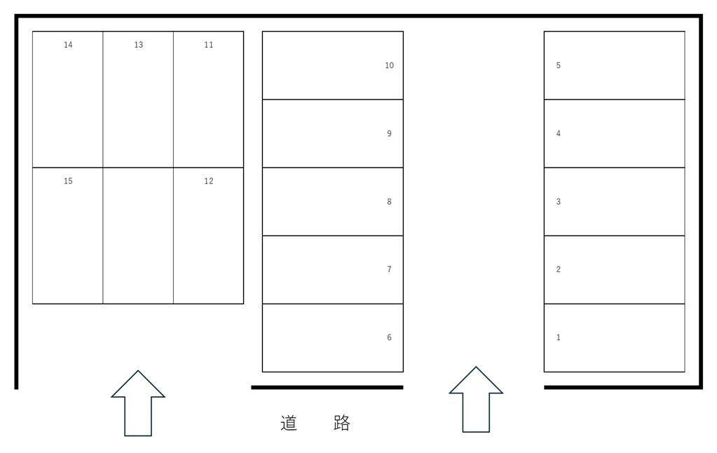 萩原橋有料駐車場の駐車配置図