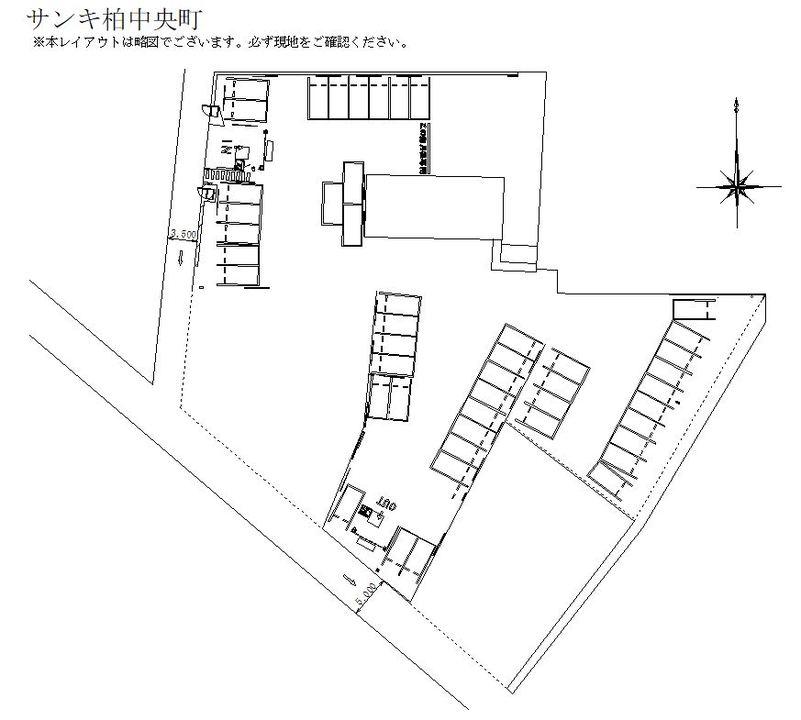 サンキ柏中央町の駐車配置図