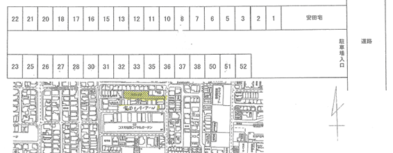 安田モータープールの駐車配置図