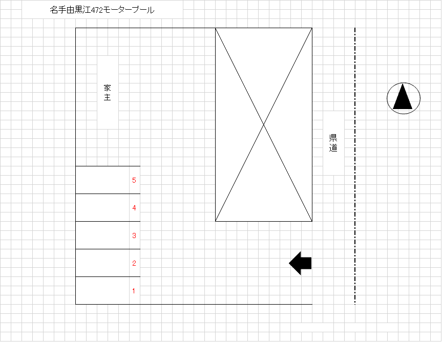 名手由黒江427モータープールの駐車配置図