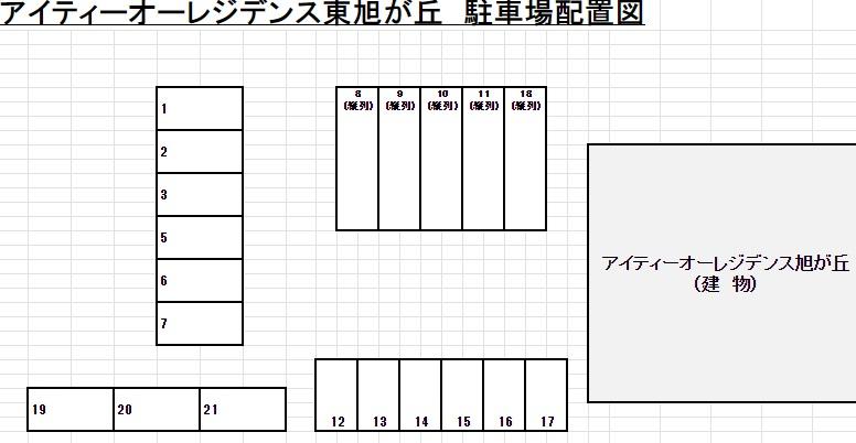 アイティーオーレジデンス東旭が丘の駐車配置図