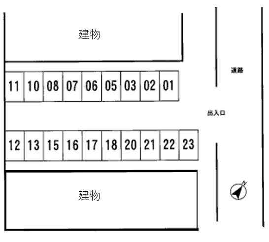 小金澤駐車場の駐車配置図