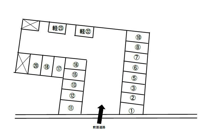 吉見新町2丁目駐車場の駐車配置図