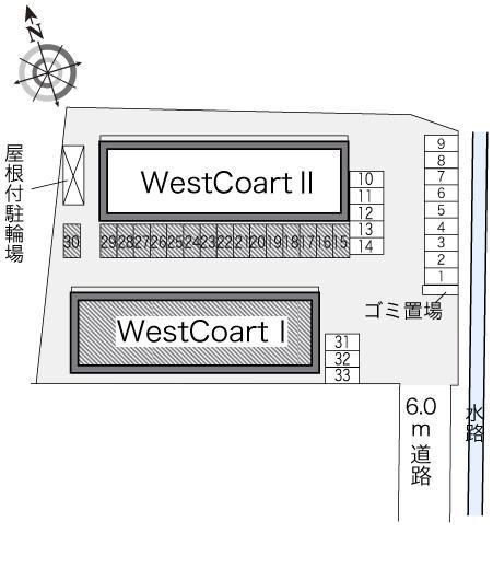 ＷｅｓｔＣｏｕｒｔⅠ(22754)の駐車配置図