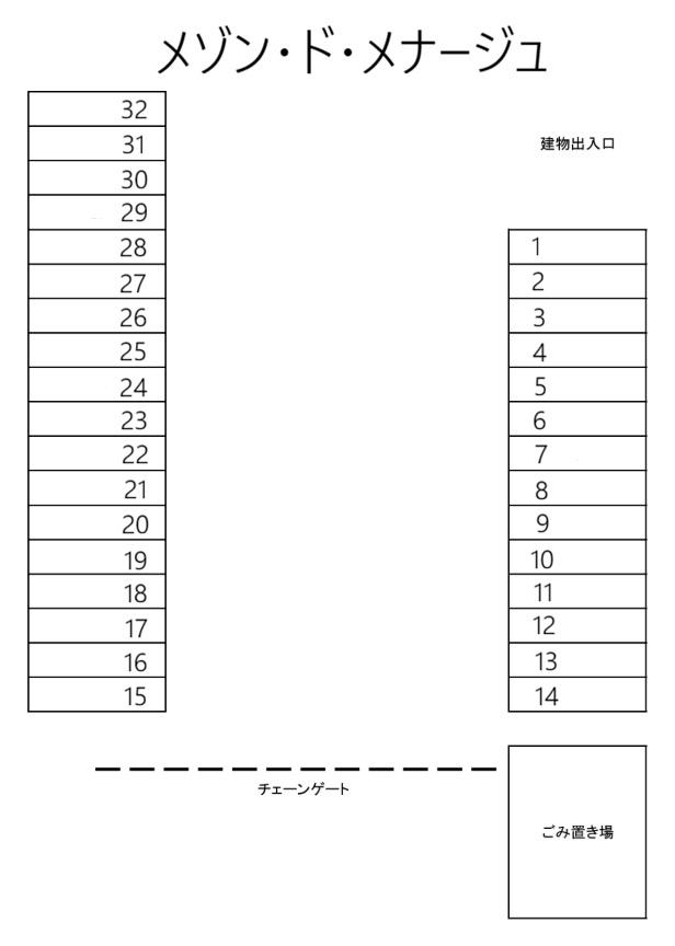 メゾン・ド・メナージュの駐車配置図