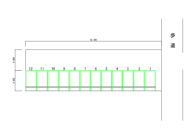 システムパーク駅西本町第4の駐車配置図