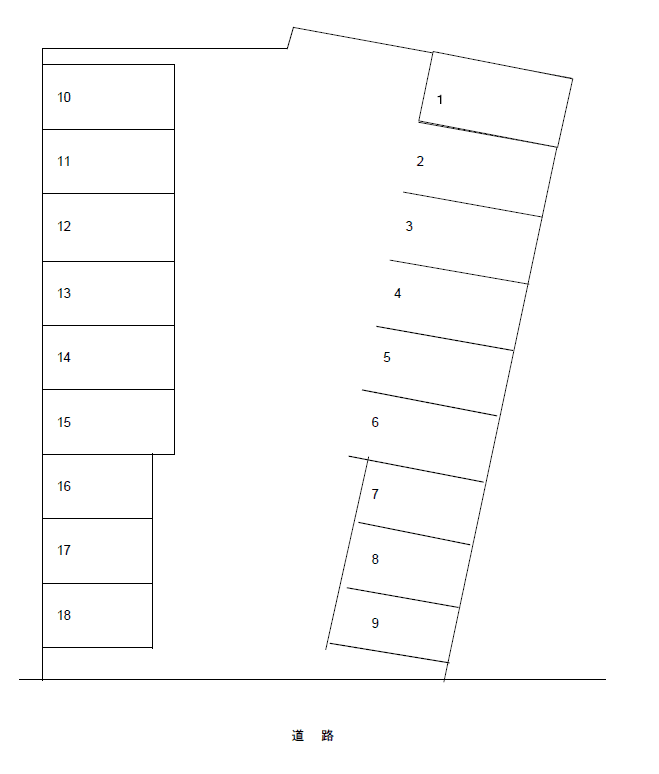 生野ガレージの駐車配置図