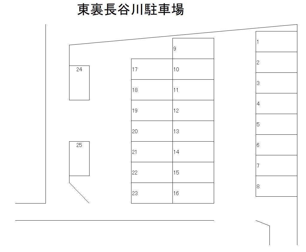 東裏長谷川駐車場の駐車配置図