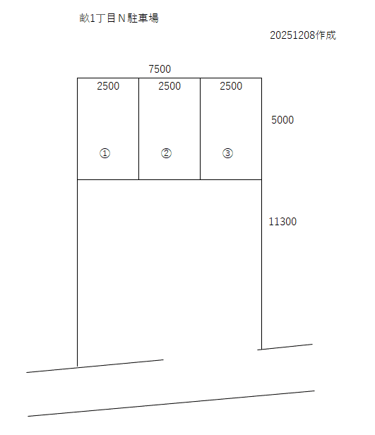 畝1丁目Ｎ駐車場の駐車配置図