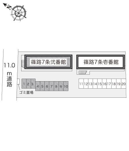 篠路７条弐番館(18068)の駐車配置図