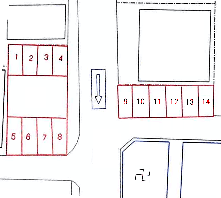 山内甲山町駐車場の駐車配置図