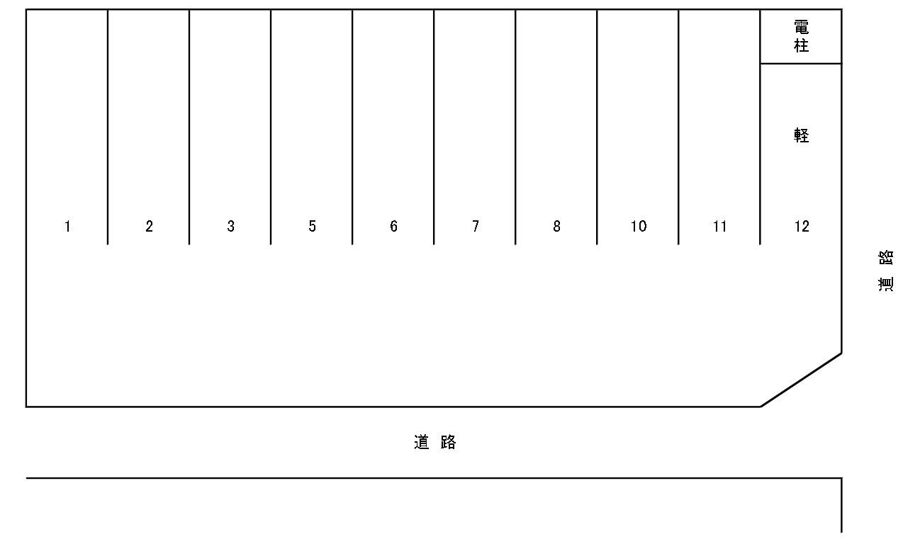 北二丁目月極駐車場の駐車配置図