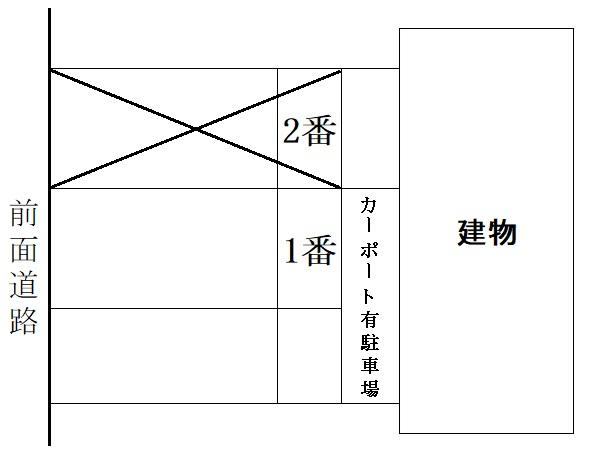 山本茂樹邸前駐車場①の駐車配置図