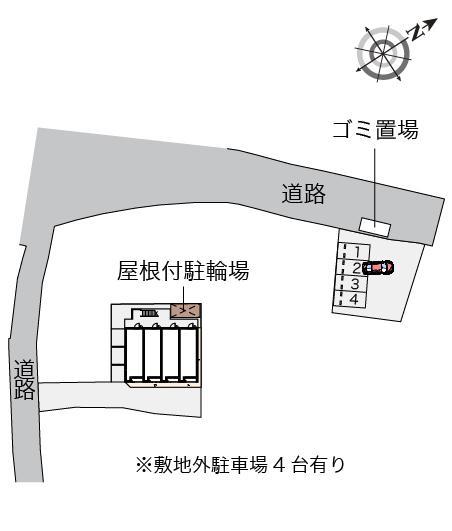 レオネクストアメニティハイム５(55111) 敷地外駐車場の駐車配置図