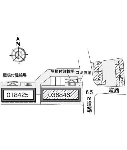 サンデン７(36846)　敷地外駐車場の駐車配置図