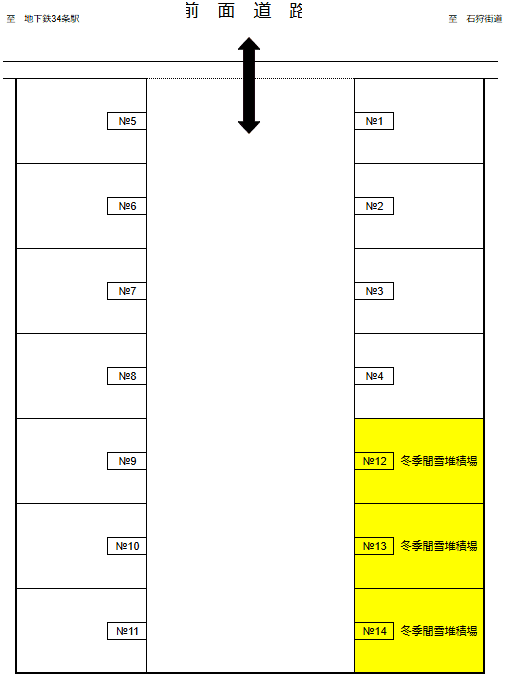 北32条西2丁目の駐車配置図