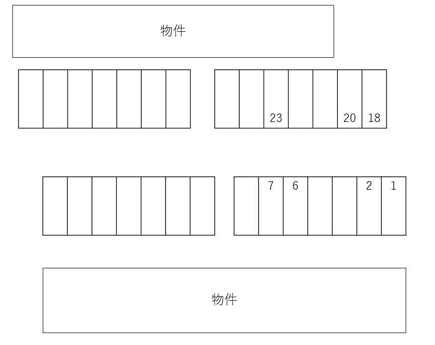 フォレストコートＡ・Ｂ別駐車場の駐車配置図