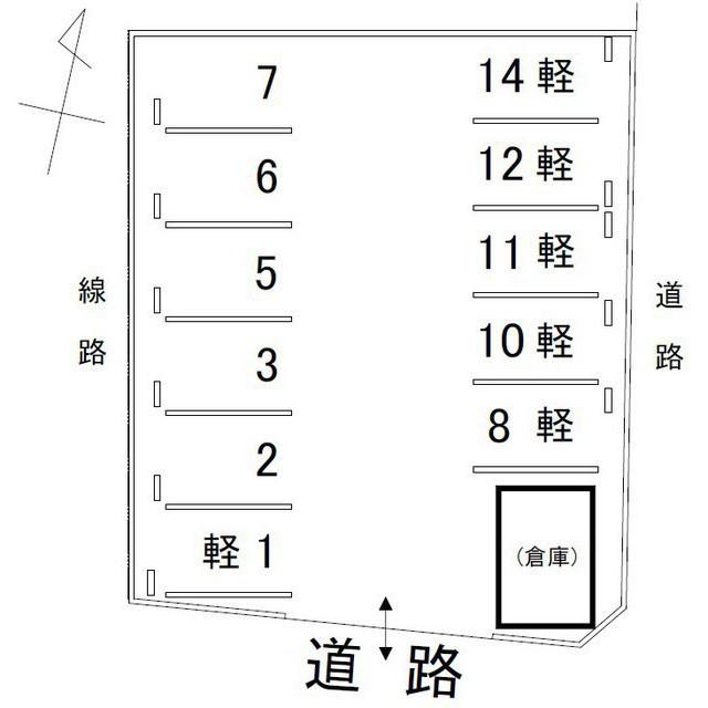 北安江K.Iパーキングの駐車配置図
