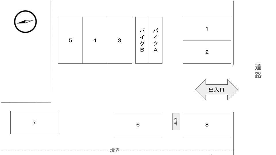 グリーンパーク平岸駐車場　バイク駐車場の駐車配置図