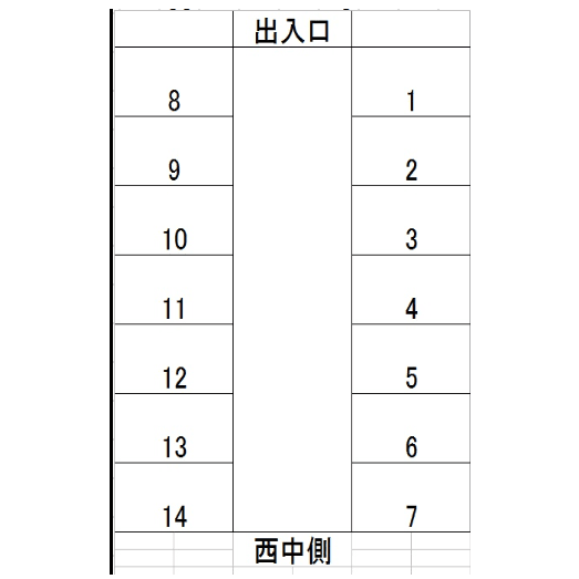 金城パーキング（3丁目）の駐車配置図