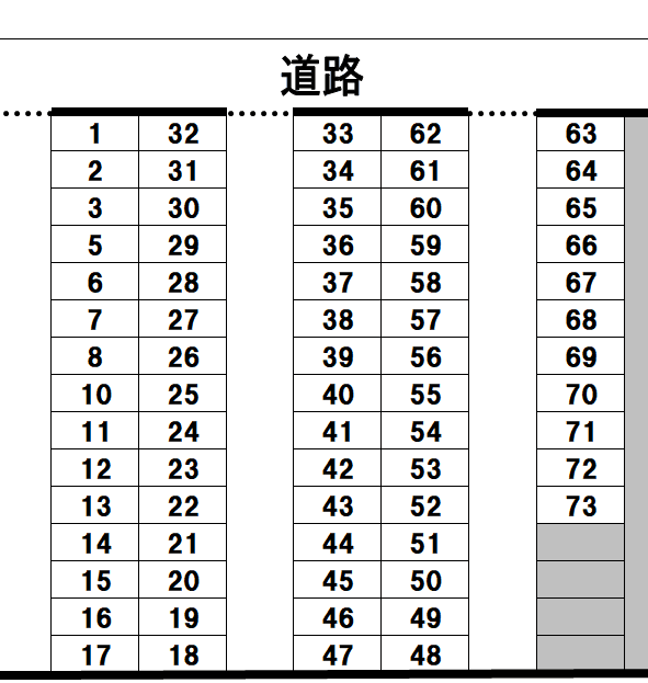 宮澤東駐車場の駐車配置図