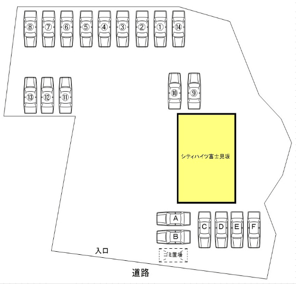 シティハイツ富士見坂パーキングの駐車配置図