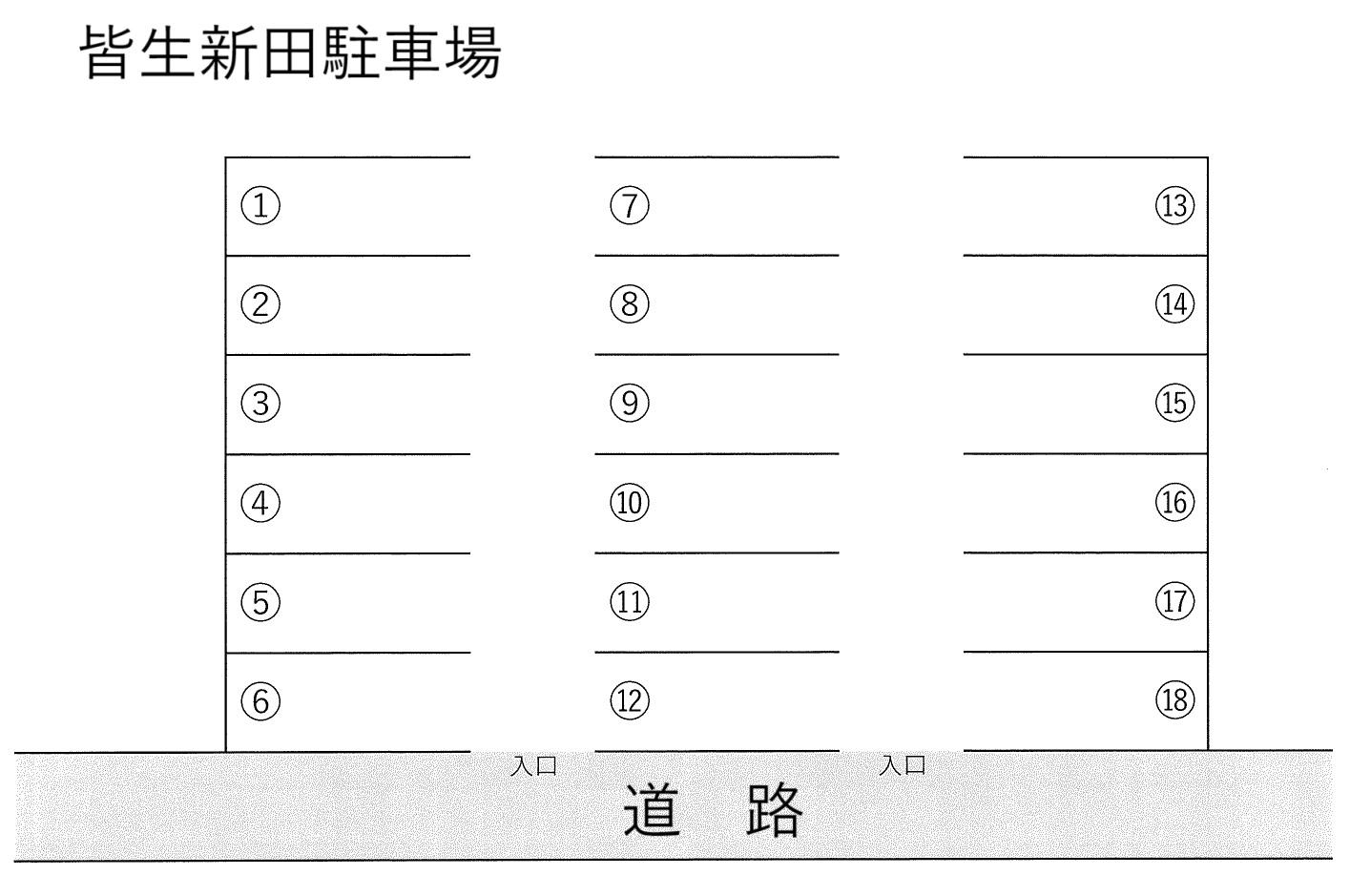 皆生新田駐車場の駐車配置図