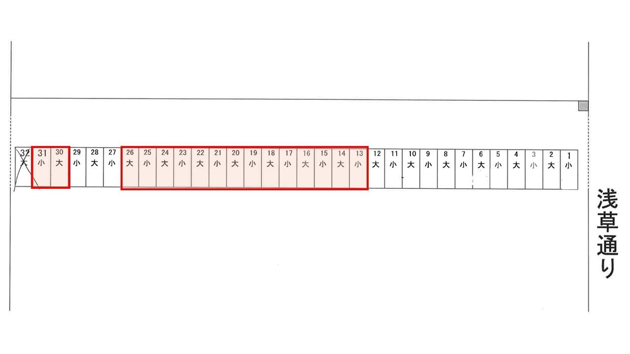 【バイク専用】吾妻橋3丁目第1の駐車配置図