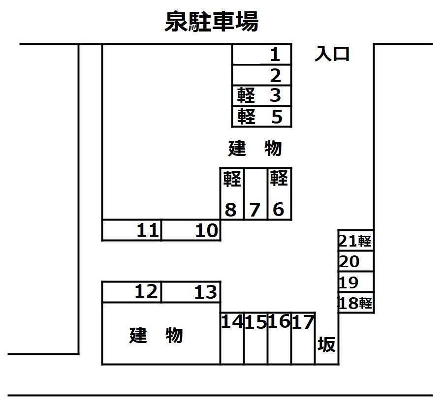 泉駐車場の駐車配置図