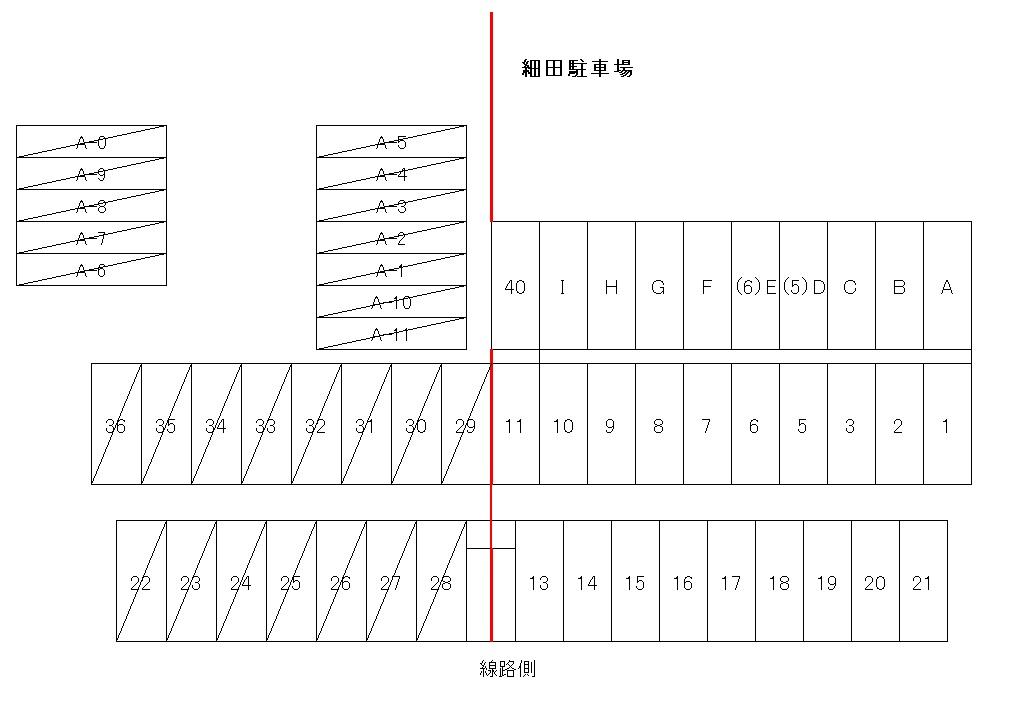 細田駐車場の駐車配置図