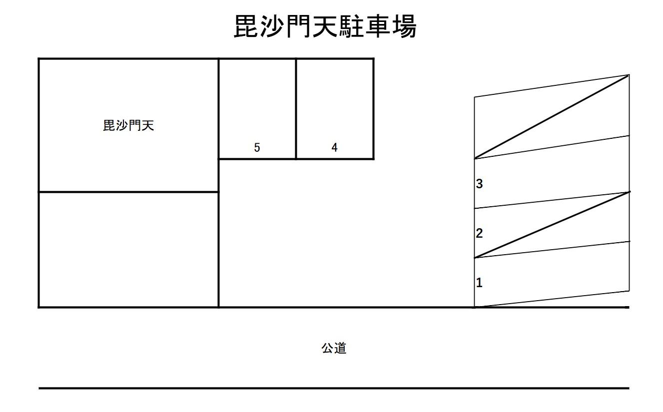 毘沙門天駐車場の駐車配置図