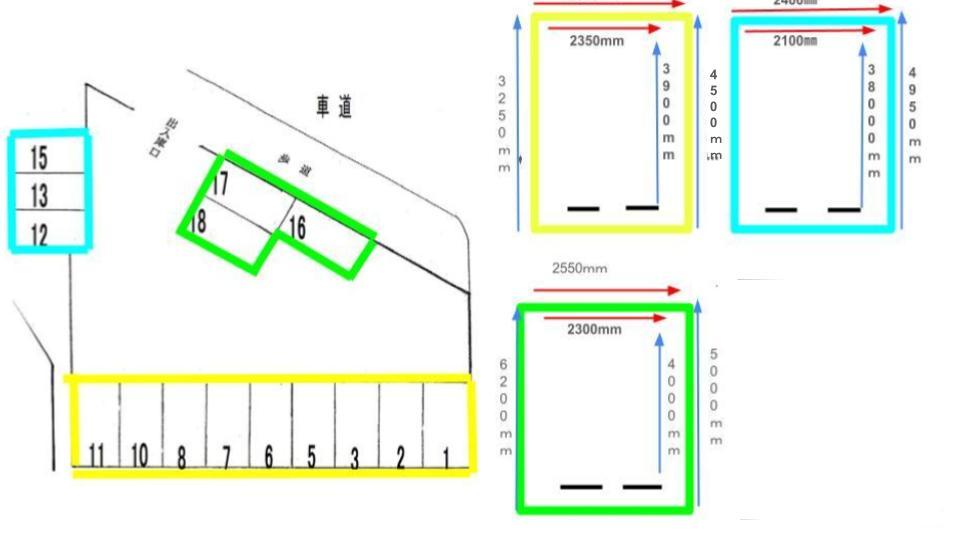 金沢駅前パーキングの駐車配置図