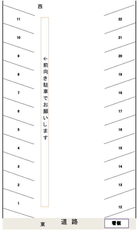 庄野羽山駐車場の駐車配置図