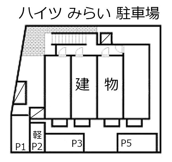 ハイツ みらい 駐車場の駐車配置図
