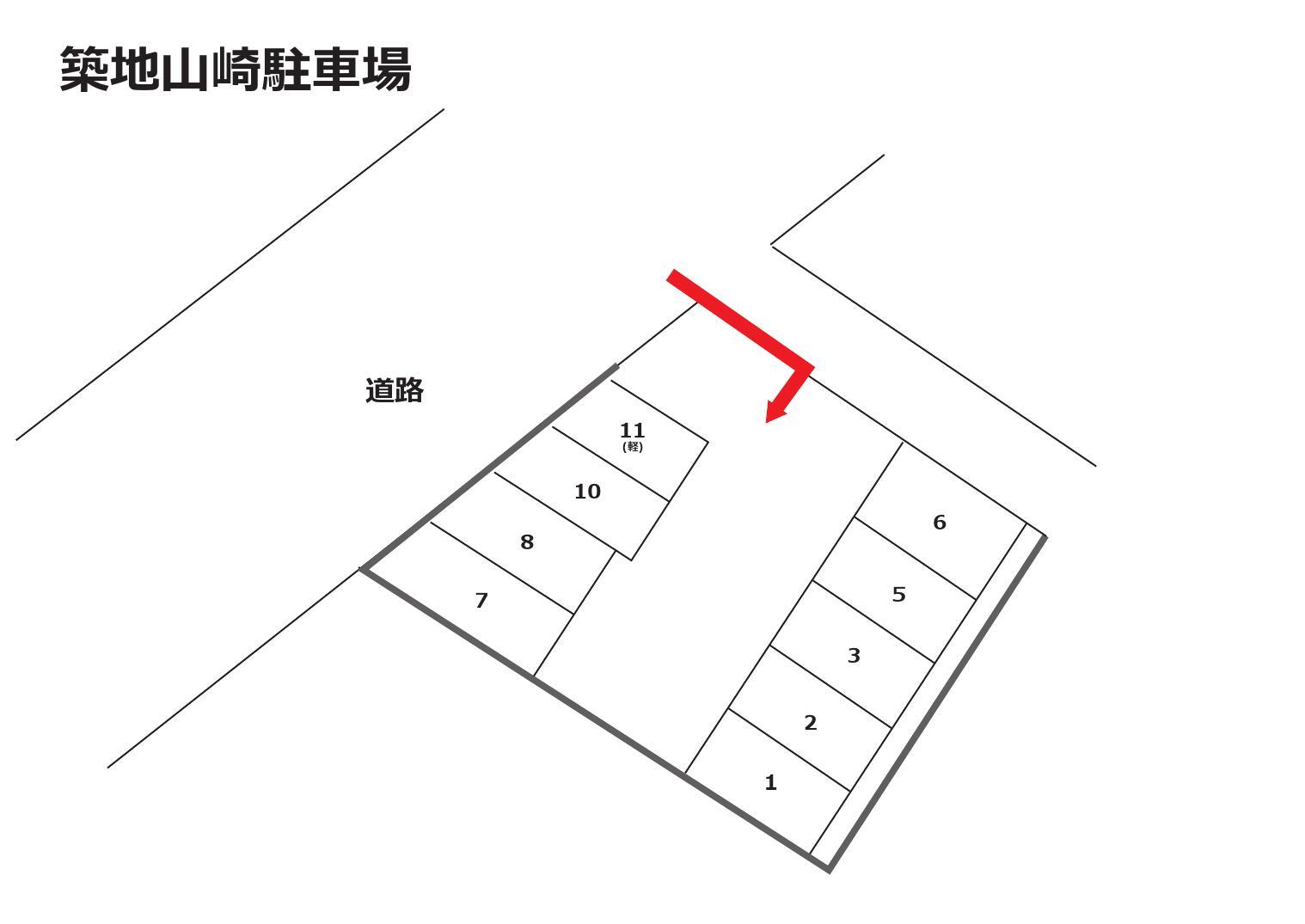 築地山崎駐車場の駐車配置図