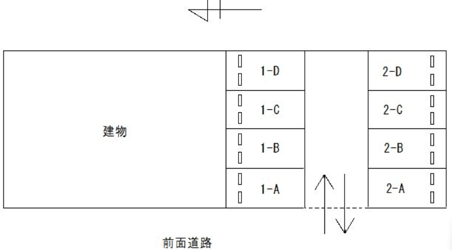FK尾崎善ハイツ駐車場の駐車配置図
