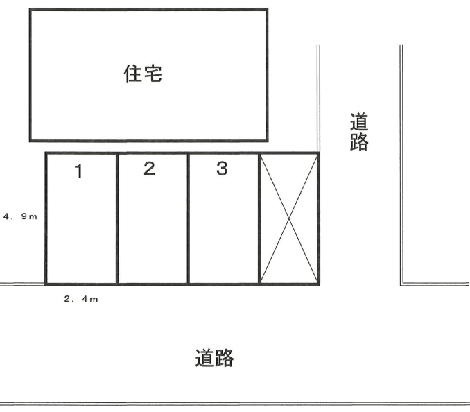 山秋駐車場の駐車配置図