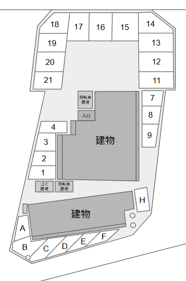 クリーンハイツ駐車場の駐車配置図