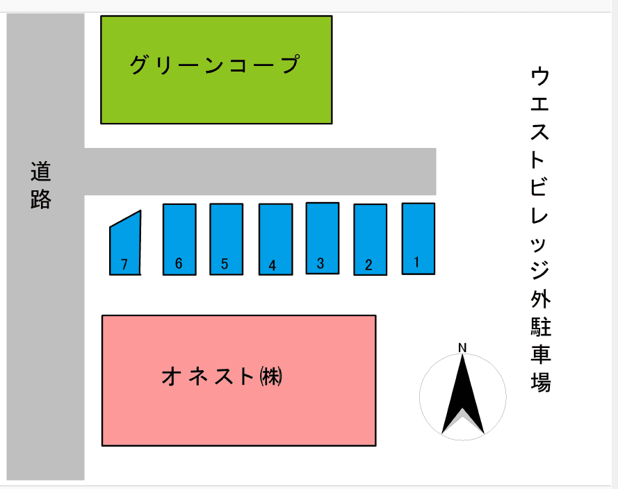 ウエストビレッジ弐番館の駐車配置図