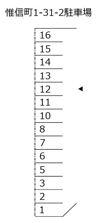 惟信町1-31-2駐車場の駐車配置図