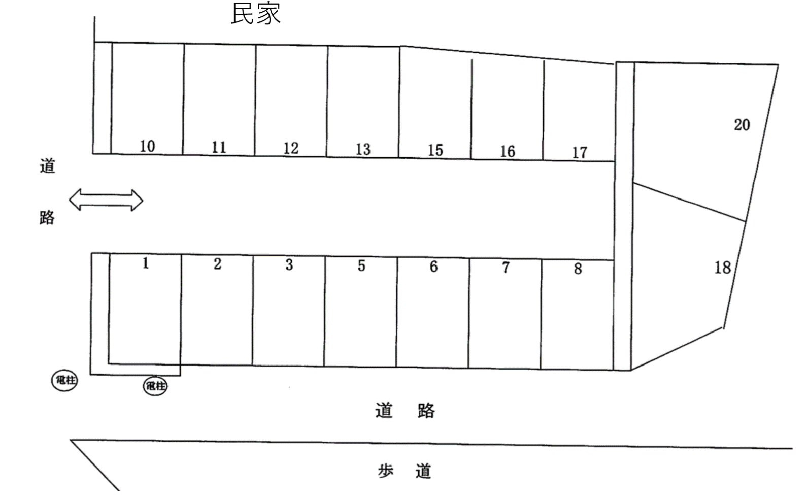 諏訪２丁目パーキングの駐車配置図